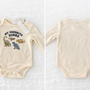 Willow & Whimsy “My Favorite Dinos” Long Sleeve Bodysuit – Size 6–9M NWT